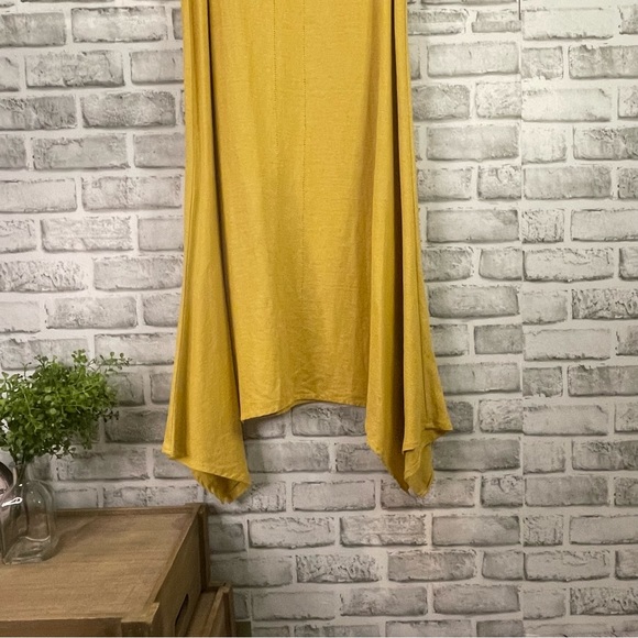 For Cynthia Mustard Yellow Sleeveless Linen Blend Dress Size Small S - Picture 7 of 9